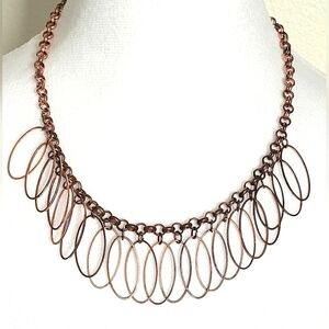 Metal Copper Brown Dangly Necklace
